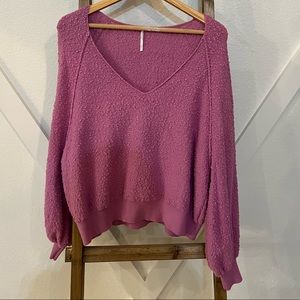 Free People Pink Popcorn Sweater